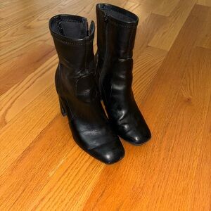 Elegant Black Leather Ankle Boots